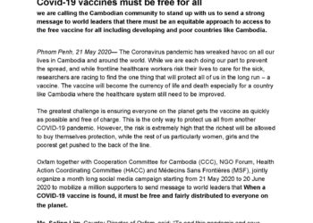 Covid-19 vaccines must be free for all