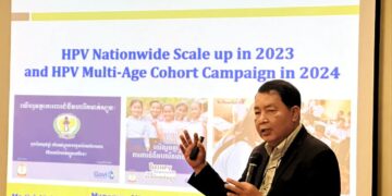 Mr. Ork Vichit presents HPV Nationwide Scale up in 2023 and HPV Multi-Age Cohort Campaign in 2024